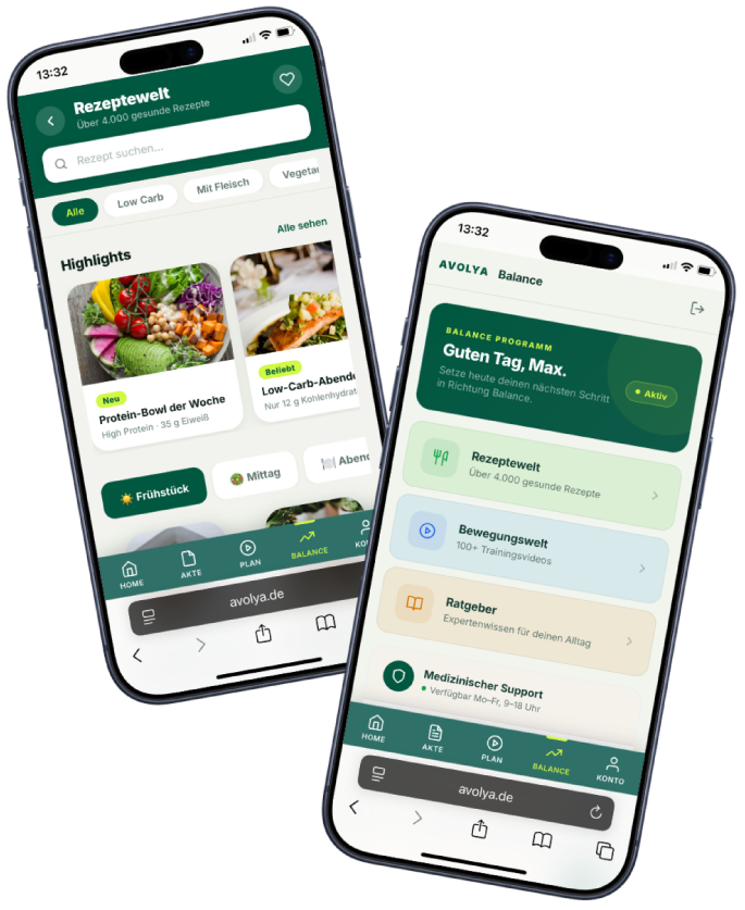 Balance App – Rezepte, Bewegung & Support